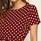 Polka-dot Print Belted Dress