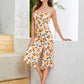 Allover Lemon Print Slit Hem Cami Dress