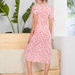 Ditsy Floral Ruched Knotted Dress