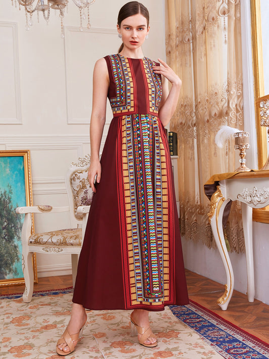 Tribal Print Maxi Dress