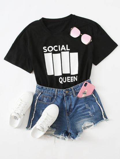 Letter Graphic Short Sleeve Tee