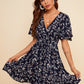 Ditsy Floral Surplice Front Dress