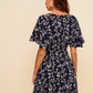 Ditsy Floral Surplice Front Dress