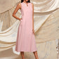 Floral Embroidery Notch Neck Dress