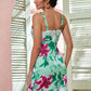 Floral Print Lace Panel Cami Dress