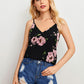 Double V-Neck Striped Cami Top