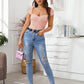 Sweetheart Neck Rib-knit Top