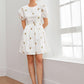 Puff Sleeve Embroidery Floral Dress