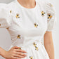 Puff Sleeve Embroidery Floral Dress
