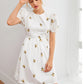 Puff Sleeve Embroidery Floral Dress