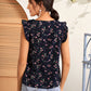 Ruffle Armhole Floral Top
