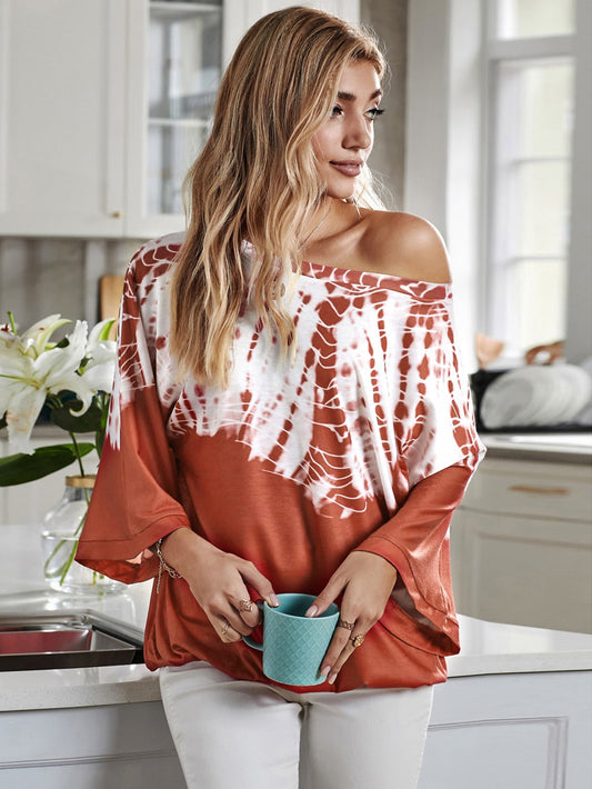 Tie Dye Batwing Sleeve Tee