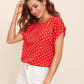 Batwing Sleeve Polka Dot Top
