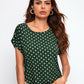 Batwing Sleeve Polka Dot Top