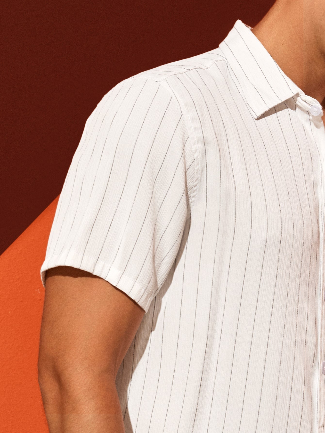 Men Vertical Striped Button Through Shirt