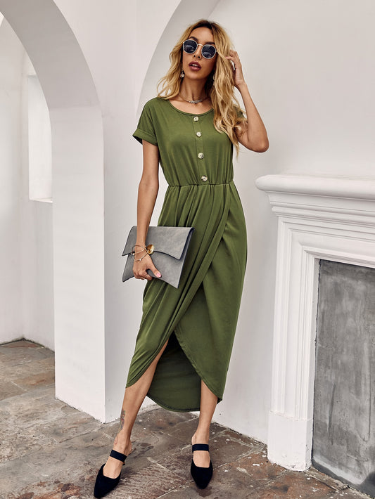 Solid Tulip Hem Dress