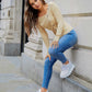 Button Front Ribbed Knit Sweater