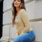 Button Front Ribbed Knit Sweater