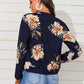 Floral Print Zip Up Jacket