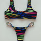 Graphic Print Thong Bikini Swimsuit