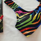 Graphic Print Thong Bikini Swimsuit