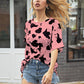 Cow Print Drop Shoulder Tee