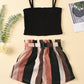 Toddler Girls Button Front Cami Top With Striped Shorts
