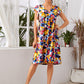 All Over Print Midi Smock Dress