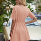 Surplice Front Solid A-line Dress