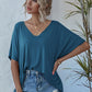 V-neck Batwing Sleeve Slouchy Tee