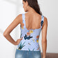 Cross Wrap Front Floral Cami Top