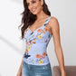 Cross Wrap Front Floral Cami Top