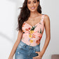 Cross Wrap Front Floral Cami Top