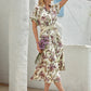 Allover Floral Button Up Belted Dress