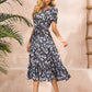 Allover Floral Ruffle Hem Dress