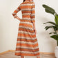Chevron Print Scoop Neck Dress