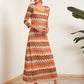 Chevron Print Scoop Neck Dress