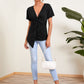 Solid Twist Front Asymmetrical Tee