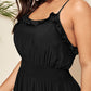 Plus Frill Shirred Ruffle Hem Cami Dress