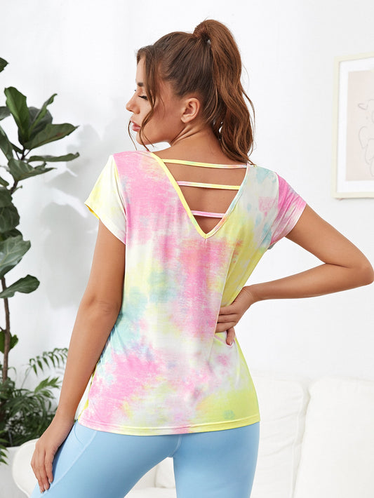 Cut Out Back Tie Dye Tee