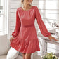 Lace Up Back Flippy Hem Dress