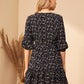 V-neck Ruffle Hem Ditsy Floral Dress