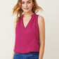 Notched Neck Frill Trim Top