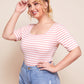 Plus Striped Form Fitted Top