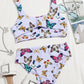 Butterfly Print Cut-out Bikini Swimsuit