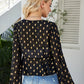 Gold Print Ruched Blouse