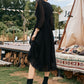 Swiss Dot V-neck A-line Dress