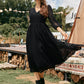 Swiss Dot V-neck A-line Dress
