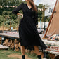 Swiss Dot V-neck A-line Dress
