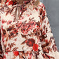 Floral Print Frill Trim Tie Neck Smock Dress